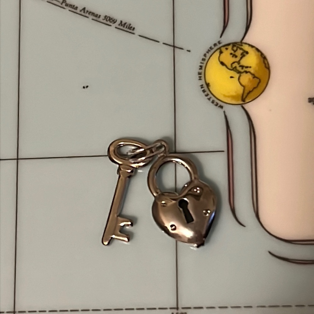 2/$30 Sterling Heart Lock and Key Charm